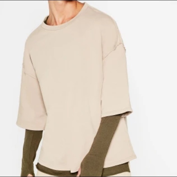 ZARA Streetwise (YEEZY)  Oversized Tan T-Shirt - Picture 5 of 5